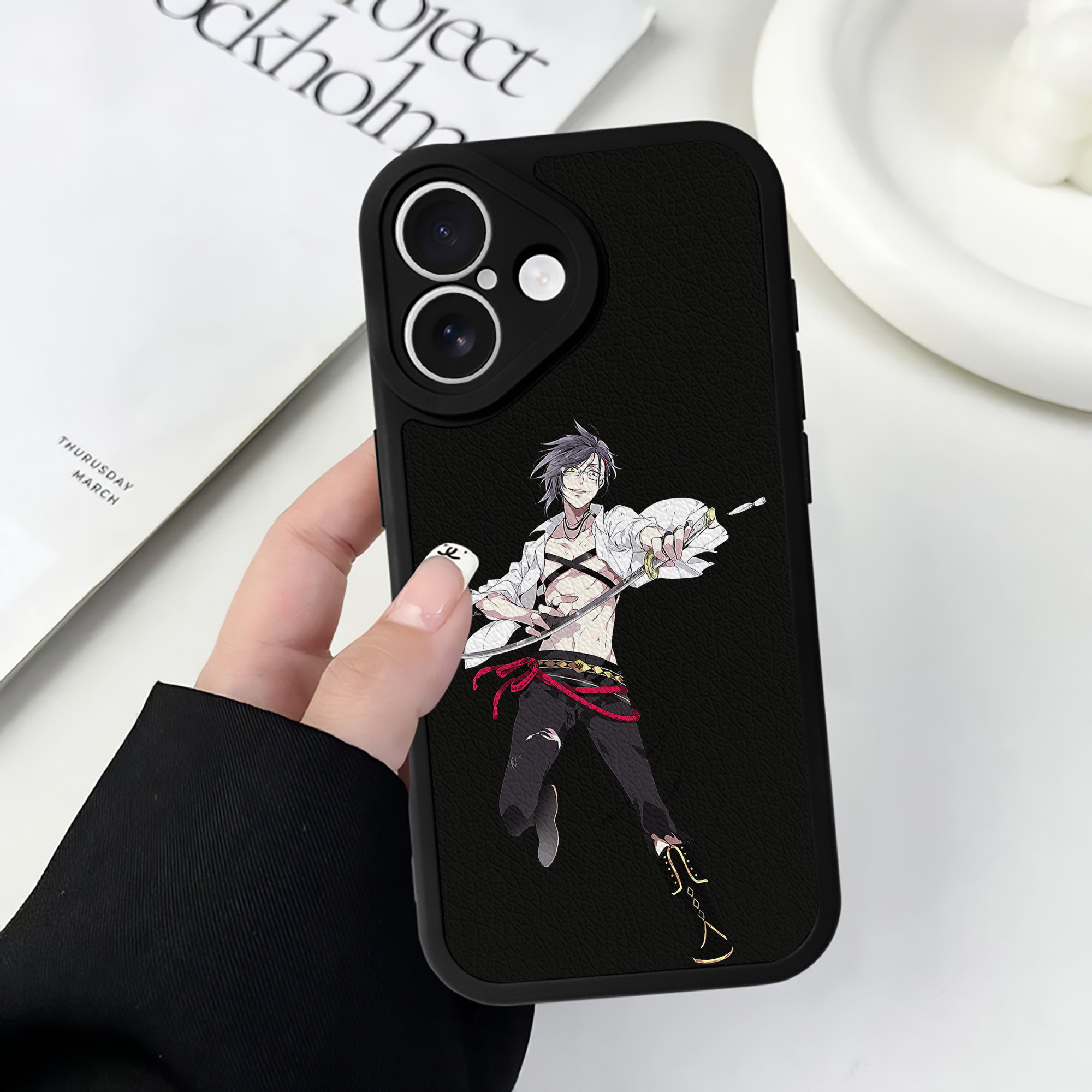 （画像用） 刀剣乱舞 Touken Ranbu 【iPhone 16シリーズ対応】シリコンスマホケース（レザー調） 材質：シリコン